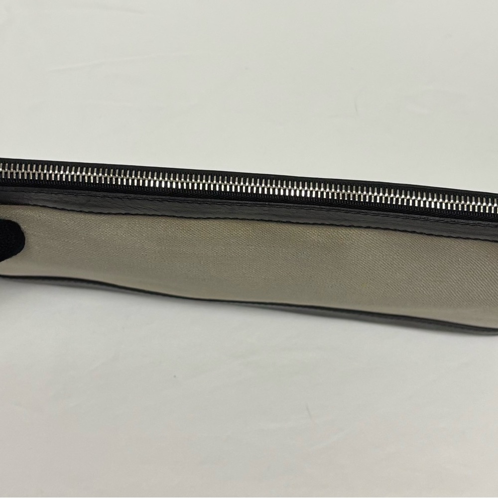 Balenciaga Cream Canvas with Black Leather Trim Clutch Pouch. Authentic EUC - Picture 5 of 10